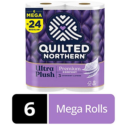 Quilted Northern Ultra Plush Toilet Paper 6 Mega Rolls - 6 RL - Image 1
