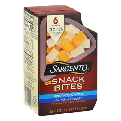 Sargento Cheese Snack Bites Sharp White Cheddar & Mild Cheddar - 6 Oz