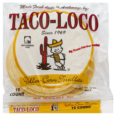 Taco Loco Yellow Corn Tortillas 12 Ct - 10 OZ - Image 1