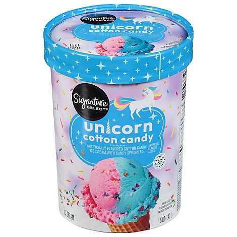 Signature Select Ice Cream Unicorn Cotton Candy - 1.5 QT