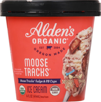 Alden's Organic Moose Tracks Fudge & PB Cup Ice Cream - 14 Oz - Image 2