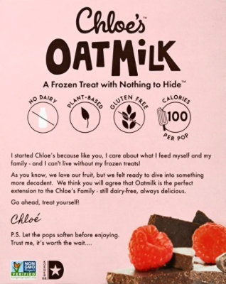 Chloe's Raspberry Chip Oatmilk Pops - 4-2.5 Fl. Oz. - Image 6