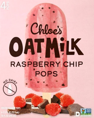 Chloe's Raspberry Chip Oatmilk Pops - 4-2.5 Fl. Oz. - Image 2