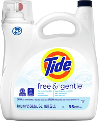 Tide Free & Gentle HE Compatible Liquid Laundry Detergent 96 Loads - 138 Fl. Oz. - Image 2