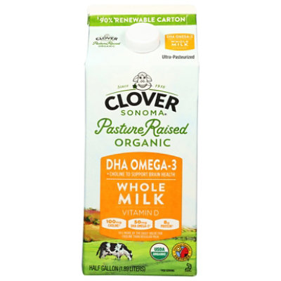 Clover Vitd Dha Omega-3/choline Milk Half Gal - 64 OZ