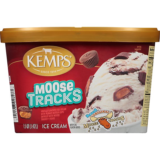 Kemps Old Fashioned Moose Tracks Ice Cream - 48 Oz