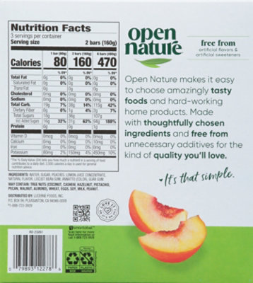 Open Nature Peach Fruit Bar 6 Count - 2.45 Fl. Oz. - Image 6