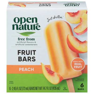 Open Nature Peach Fruit Bar 6 Count - 2.45 Fl. Oz. - Image 1