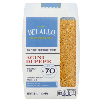 Delallo Pasta Bag Acini Di Pepe - 16 OZ - Image 3