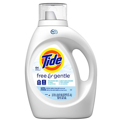 Tide Free & Gentle HE Compatible Liquid Laundry Detergent 64 Loads - 92 Fl. Oz. - Image 1