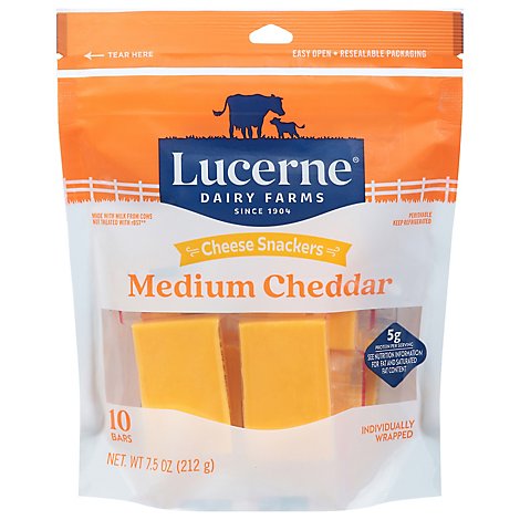 Lucerne Cheese Snackers Cheddar Medium - 10-0.75 OZ