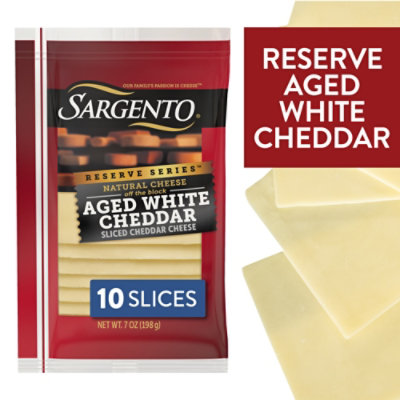 Sargento Reserve Series Sliced Aged White Natural Cheddar Cheese 10 Count - 7 Oz - Image 1