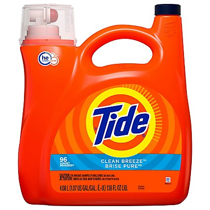 Tide Clean Breeze HE Compatible Liquid Laundry Detergent 96 Loads - 138 Fl. Oz. - Image 1
