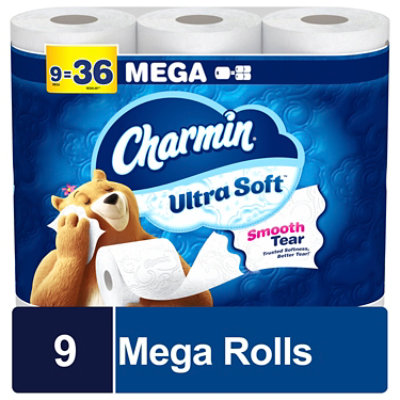 Charmin Ultra Soft Toilet Paper Mega Rolls 264 Sheets Per Roll - 9 Roll - Image 1