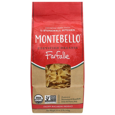 Montebello Organic Farfalle Pasta - 16 OZ