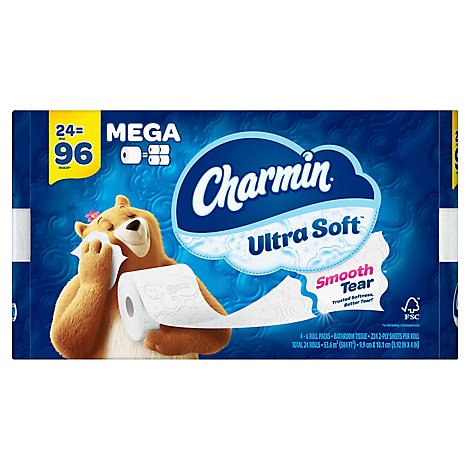 264 Sheets Per Roll Charmin Ultra Soft Toilet Paper 6 Mega Rolls 