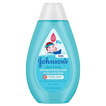 Johnsons Fresh & Clean Kids Shampoo & Wash - 13.6 FZ - Image 3