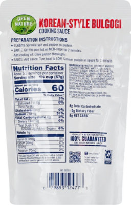 Open Nature Sauce Cooking Korean Style Bulgogi - 7 OZ - Image 7