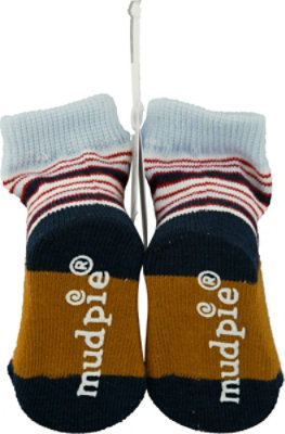 Mud Pie Blue & Red Stripe Baby Socks - Each - Image 4