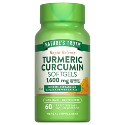 Nature's Truth Turmeric Curcumin 1600 mg - 60 Count - Image 1
