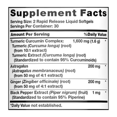 Nature's Truth Turmeric Curcumin 1600 mg - 60 Count - Image 4
