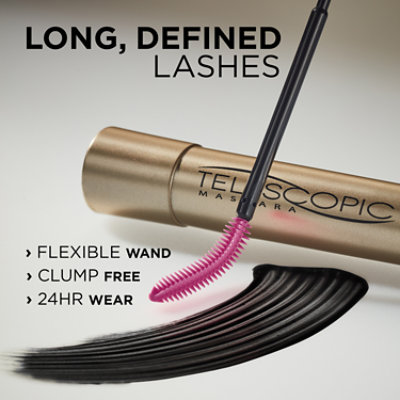L'Oreal Paris Telescopic Original Waterproof Intense Lengthening Mascara Black - 0.24 Fl. Oz. - Image 2