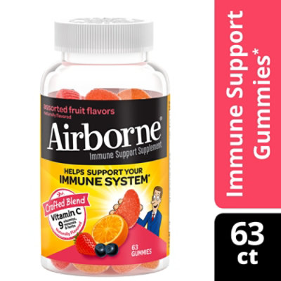 Airborne Assorted Fruit Gummies - 63 CT