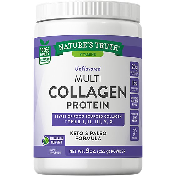 Nature's Truth Unflavored Multi Collagen Protein Powder - 9 Oz