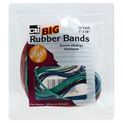 DoThisAllDay 12 Pcs Large Rubber Bands Big Silicone Rubber Bands 12 Different Colors Thick Rubber Bands Large Elastic Wide Rubber Bands Office Supplies Heavy