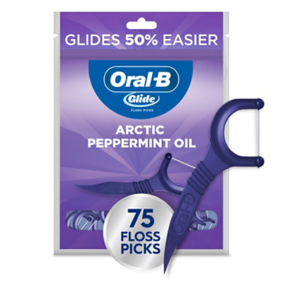 Oral-B Glide Peppermint Dental Floss Picks with ArCountic Peppermint Oil Flavor - 75 Count - Image 1