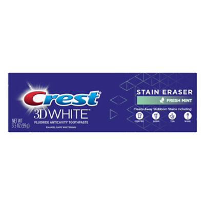  Crest 3d White Stain Eraser Toothpaste Fresh Mint - 3.5 OZ 