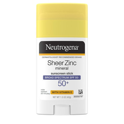Neutrogena Sheer Zinc Sunscreen Stick Spf50 - 1.5 OZ - Image 1