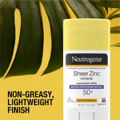 Neutrogena Sheer Zinc Sunscreen Stick Spf50 - 1.5 OZ - Image 3
