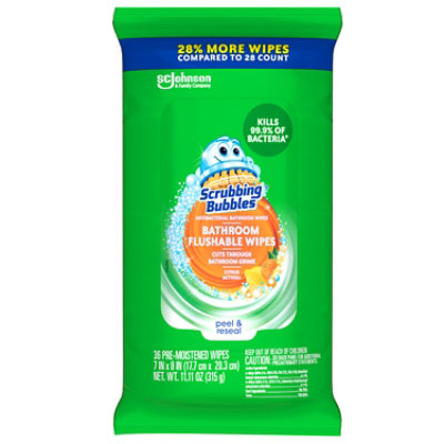 Scrubbing Bubbles Flushable Bathroom Wipes - 36 CT