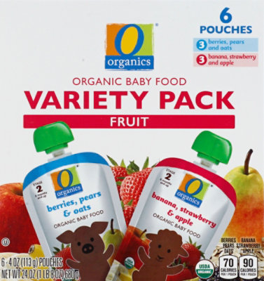 O Organics Baby Fd Fruit Variety Pack Pouch - 6-4 OZ - Image 1