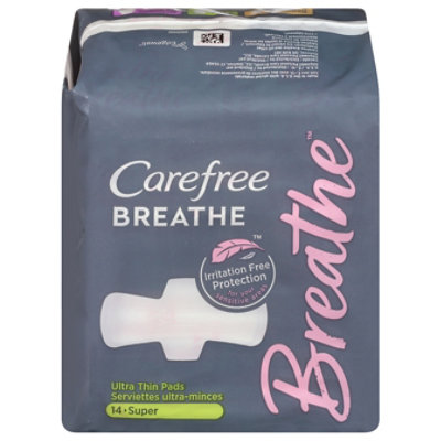 Carefree Breathe Ultra Thin Super Pads with Wings - 14 Count - Image 3