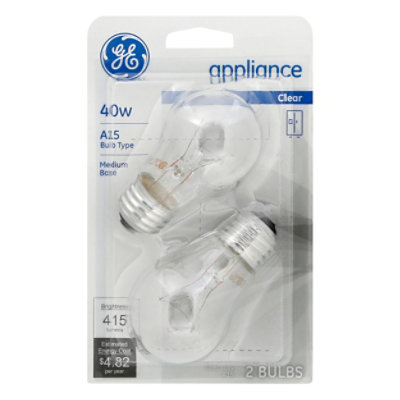 Ge 40w A15 Clear - 2 CT