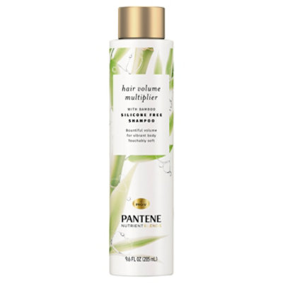 Pantene Pro-V Shampoo Nutrient Blends Hair Volume Multiplier With Bamboo Silicon Free - 9.6 Fl. Oz