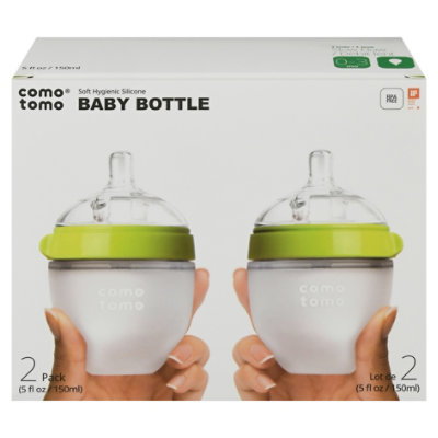 Comotomo Natural Feel It Baby Bottle Green 5oz - 2 CT - Image 3
