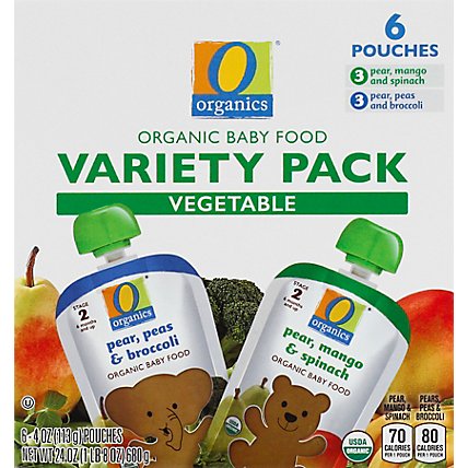 O Organics Baby Fd Vegetable Variety Pk Pouch - 6-4 OZ - Image 2