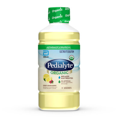 Pedialyte Organic Crisp Lemon Berry 1 Liter Bottle - 33.8 FZ