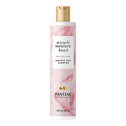 Pantene Pro-V Shampoo Nutrient Blends Miracle Moisture Boost With Rose Water Sulfate Free - 9.6 Oz - Image 2