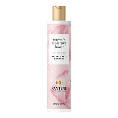 Pantene Pro-V Shampoo Nutrient Blends Miracle Moisture Boost With Rose Water Sulfate Free - 9.6 Oz