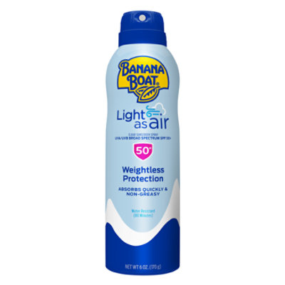  Banana Boat Light As Air Clear Sunscreen Spray Broad Spectrum SPF 50 - 6 Oz 