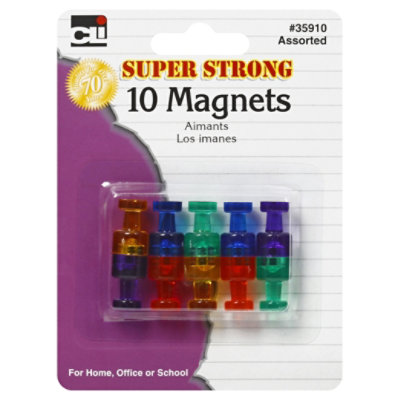 Magnets Push Pin Style Strong - 10 CT