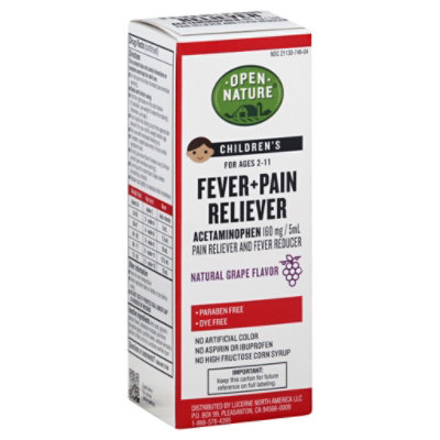 Open Nature Pain & Fever Relief Child Grape - 4 FZ