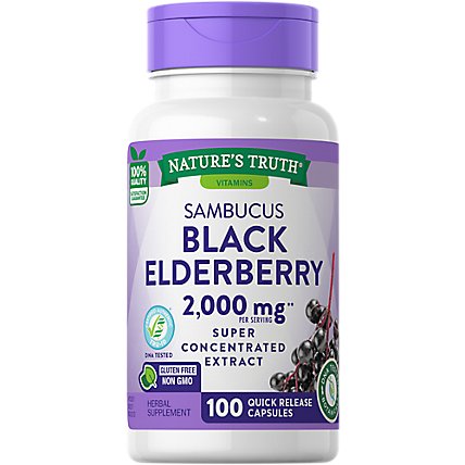 Nature's Truth Sambucus Black Elderberry 2000 mg - 100 Count - Image 1