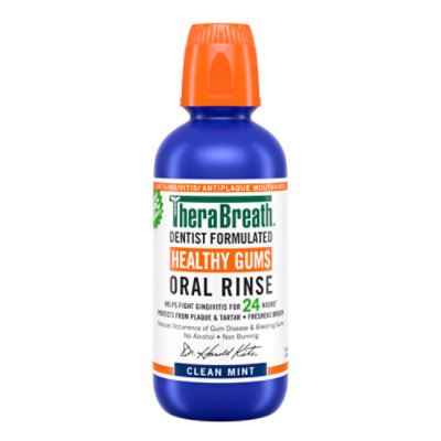 TheraBreath Clean Mint Antigingivitis Healthy Gums Mouthwash - 16 Fl. Oz.