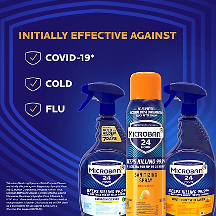 Microban 24 Hour Citrus Scent Multi Purpose Cleaner and Disinfectant Spray - 32 Fl. Oz. - Image 6