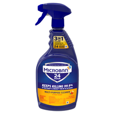 Microban 24 Hour Citrus Scent Multi Purpose Cleaner And Disinfectant Spray - 32 Fl. Oz.